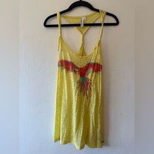 Hang Ten Yellow Tank Top with Parrot Design